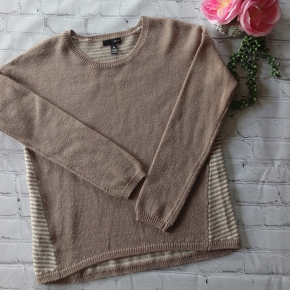 Aqua Sweaters - Aqua Blomingdales striped brown Sweater Size S